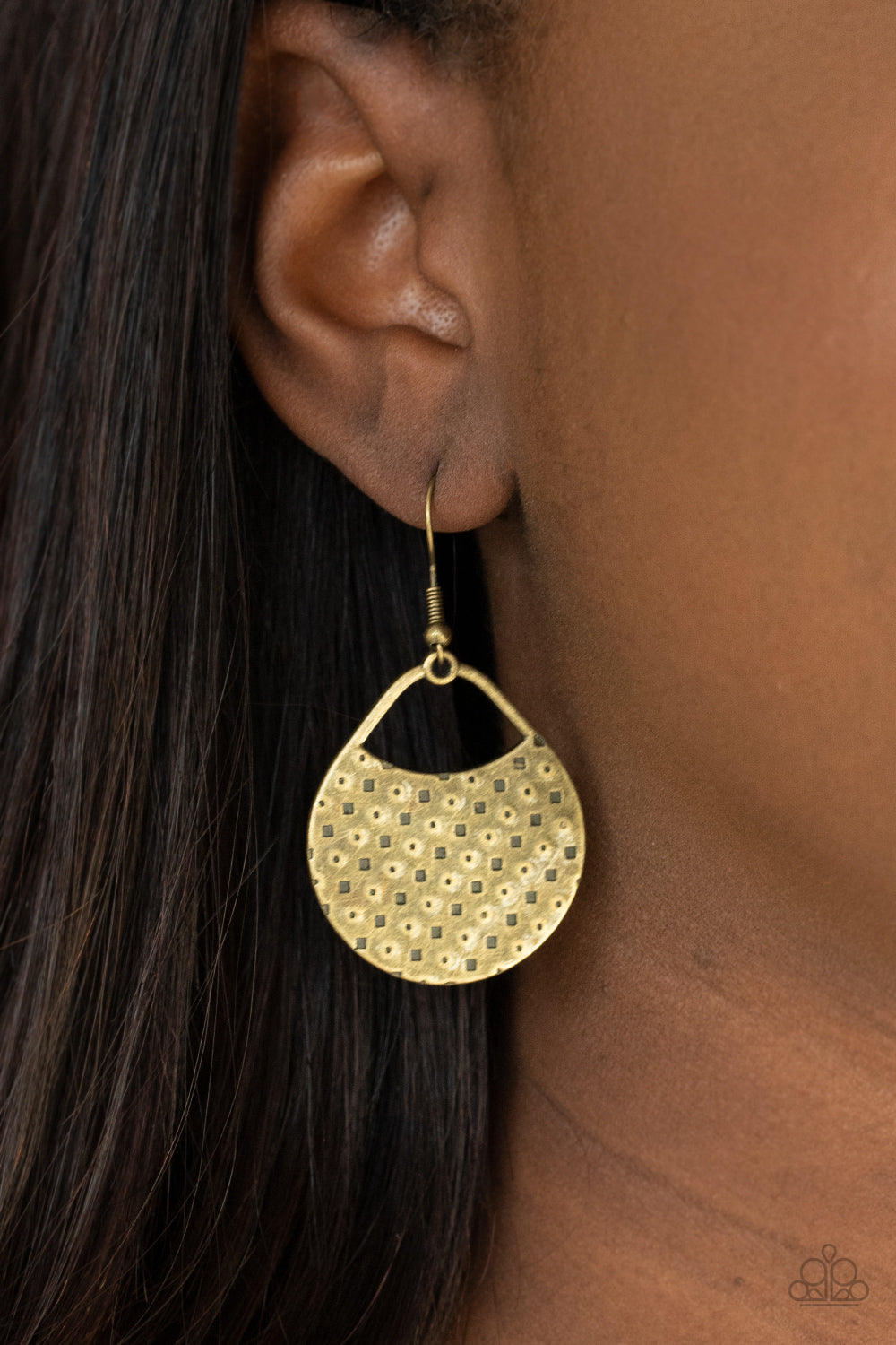 Paparazzi Accessories Im Sensing a Pattern Here - Brass Earrings - Lady T Accessories