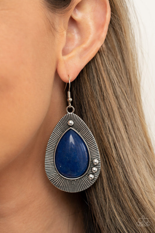 Paparazzi Accessories Western Fantasy - Blue Earrings - Lady T Accessories