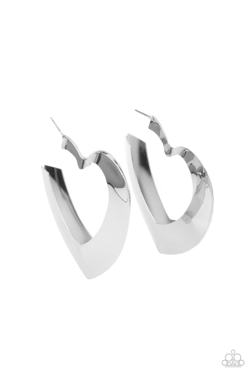 Paparazzi Accessories Heart-Racing Radiance - Silver Heart Earrings - Lady T Accessories