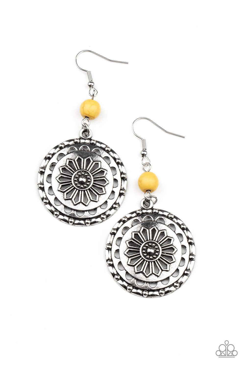 Paparazzi Accessories Flowering Frontiers - Yellow Earrings - Lady T Accessories