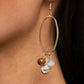 Paparazzi Accessories Golden Grotto - White Earrings - Lady T Accessories