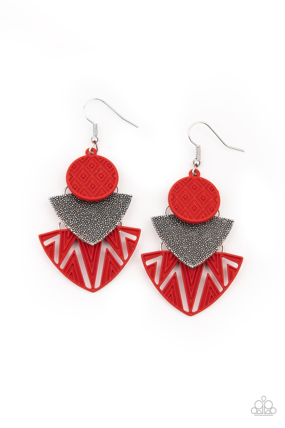 Paparazzi Accessories Jurassic Juxtaposition - Red Earrings - Lady T Accessories