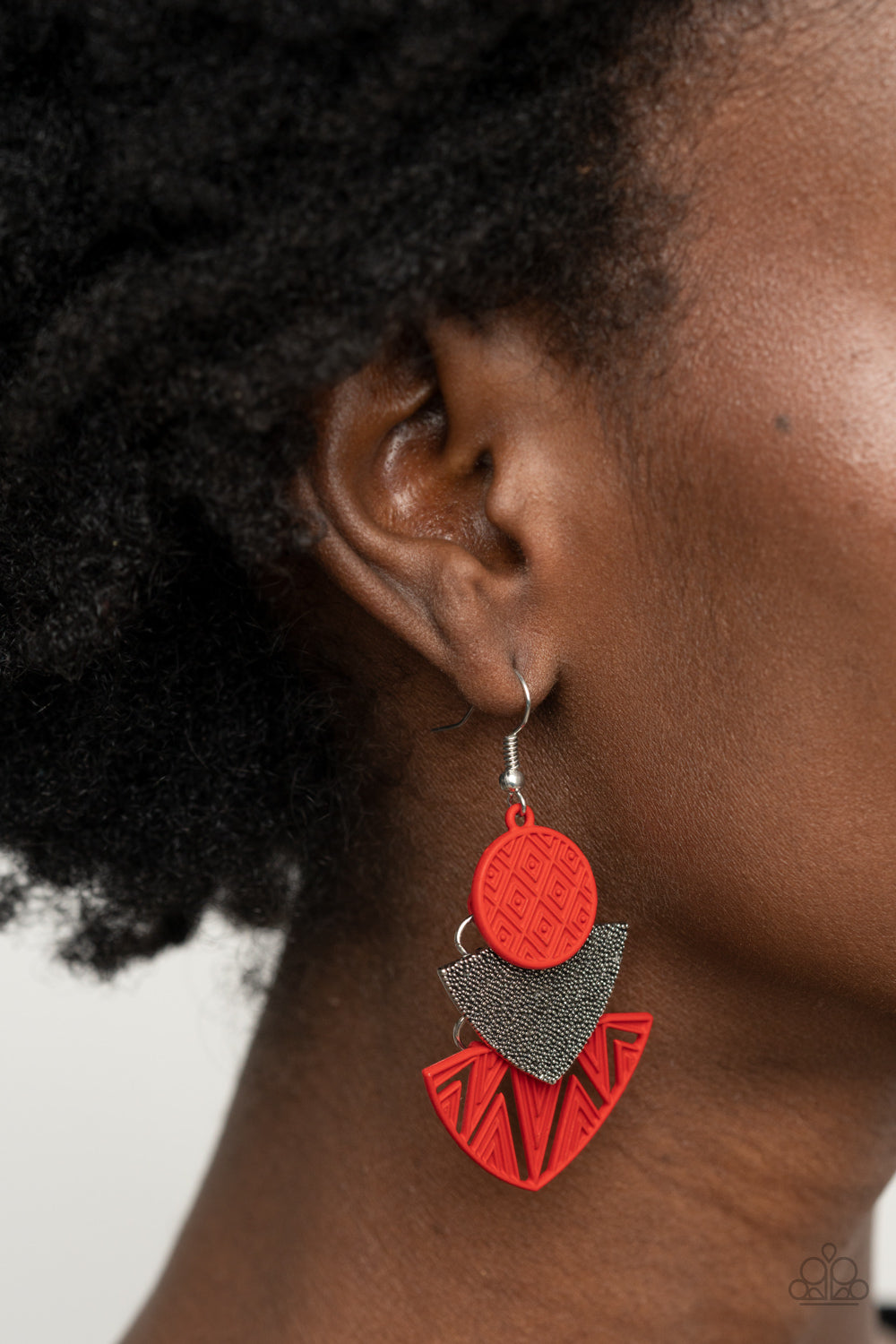 Paparazzi Accessories Jurassic Juxtaposition - Red Earrings - Lady T Accessories