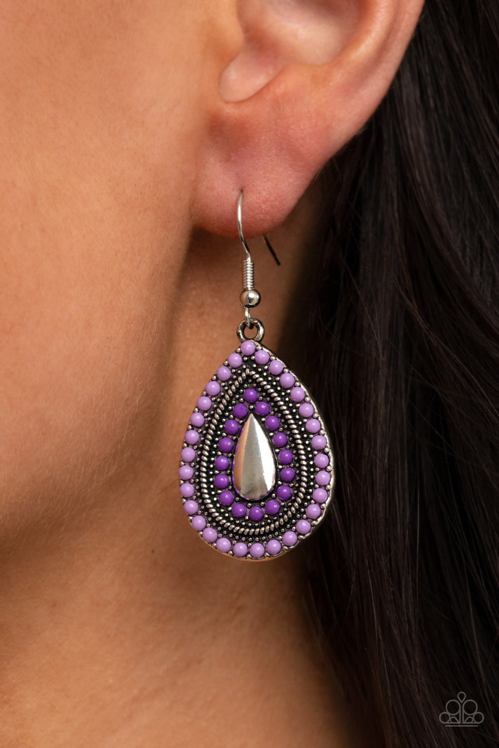 Paparazzi Accessories Beaded Bonanza - Purple Earrings - Lady T Accessories