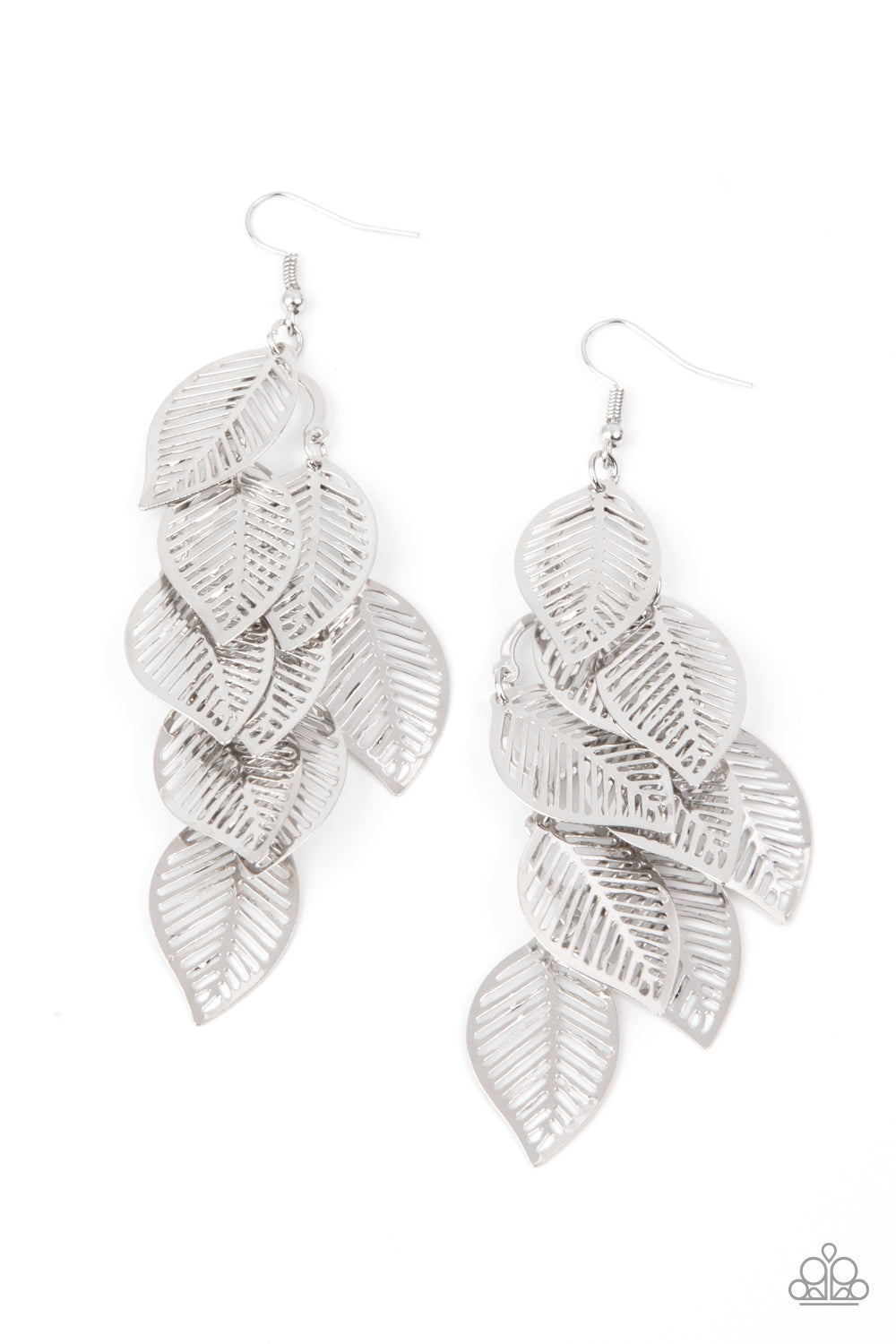 Paparazzi Accessories Limitless Leafy - Silver Earrings - Lady T Accessories