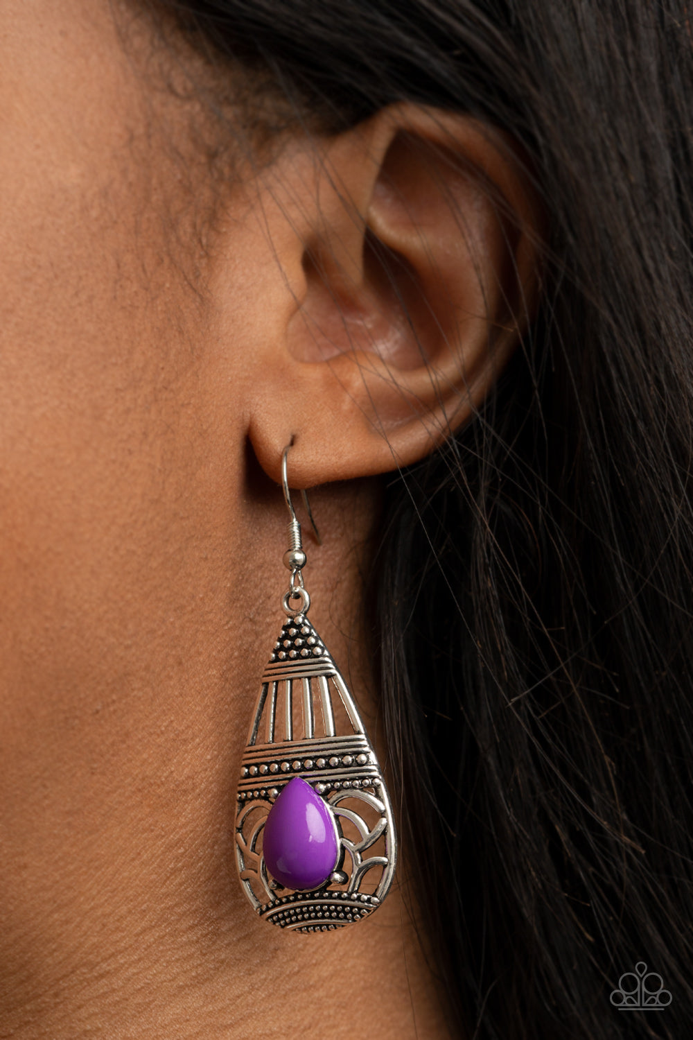 Paparazzi Accessories Eastern Essence - Purple Earrings - Lady T Accessories