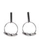 Paparazzi Accessories Set Into Motion - Black Post Earrings glistening gunmetal triangular rings are delicately fitted in place along the bottom of a dainty gunmetal hoop, creating the illusion of twisting movement. The edgy hoop links to a gunmetal rectangular hoop, creating an edgy lure. Earring attaches to a standard post fitting.  Sold as one pair of post earrings.  Paparazzi Jewelry is lead and nickel free so it's perfect for sensitive skin too!