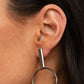 Paparazzi Jewelry Set Into Motion - Black Post Earrings glistening gunmetal triangular rings are delicately fitted in place along the bottom of a dainty gunmetal hoop, creating the illusion of twisting movement. The edgy hoop links to a gunmetal rectangular hoop, creating an edgy lure. Earring attaches to a standard post fitting.  Sold as one pair of post earrings.  Paparazzi Jewelry is lead and nickel free so it's perfect for sensitive skin too!