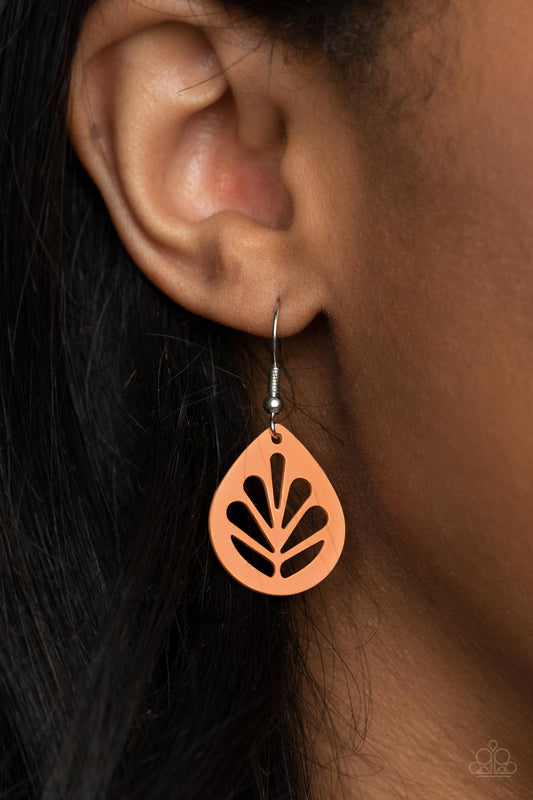 Paparazzi Accessories LEAF Yourself Wide Open - Orange Earrings - Lady T Accessories