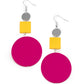 Paparazzi Accessories Modern Materials  - Pink Wood Earrings - Lady T Accessories