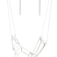 3-D Drama - Silver Necklaces glistening silver bars connect into edgy 3-dimensional frames below the collar, creating a bold geometric statement piece. Features an adjustable clasp closure.  Sold as one individual necklace. Includes one pair of matching earrings.  Paparazzi Jewelry is lead and nickel free so it's perfect for sensitive skin too!
