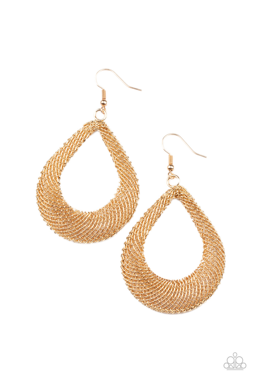 Paparazzi Accessories A Hot MESH - Gold Earrings - Lady T Accessories