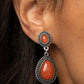 Paparazzi Accessories Carefree Clairvoyance - Orange Clip-On Earrings - Lady T Accessories