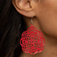 Paparazzi Accessories Mediterranean Eden - Red Earrings - Lady T Accessories