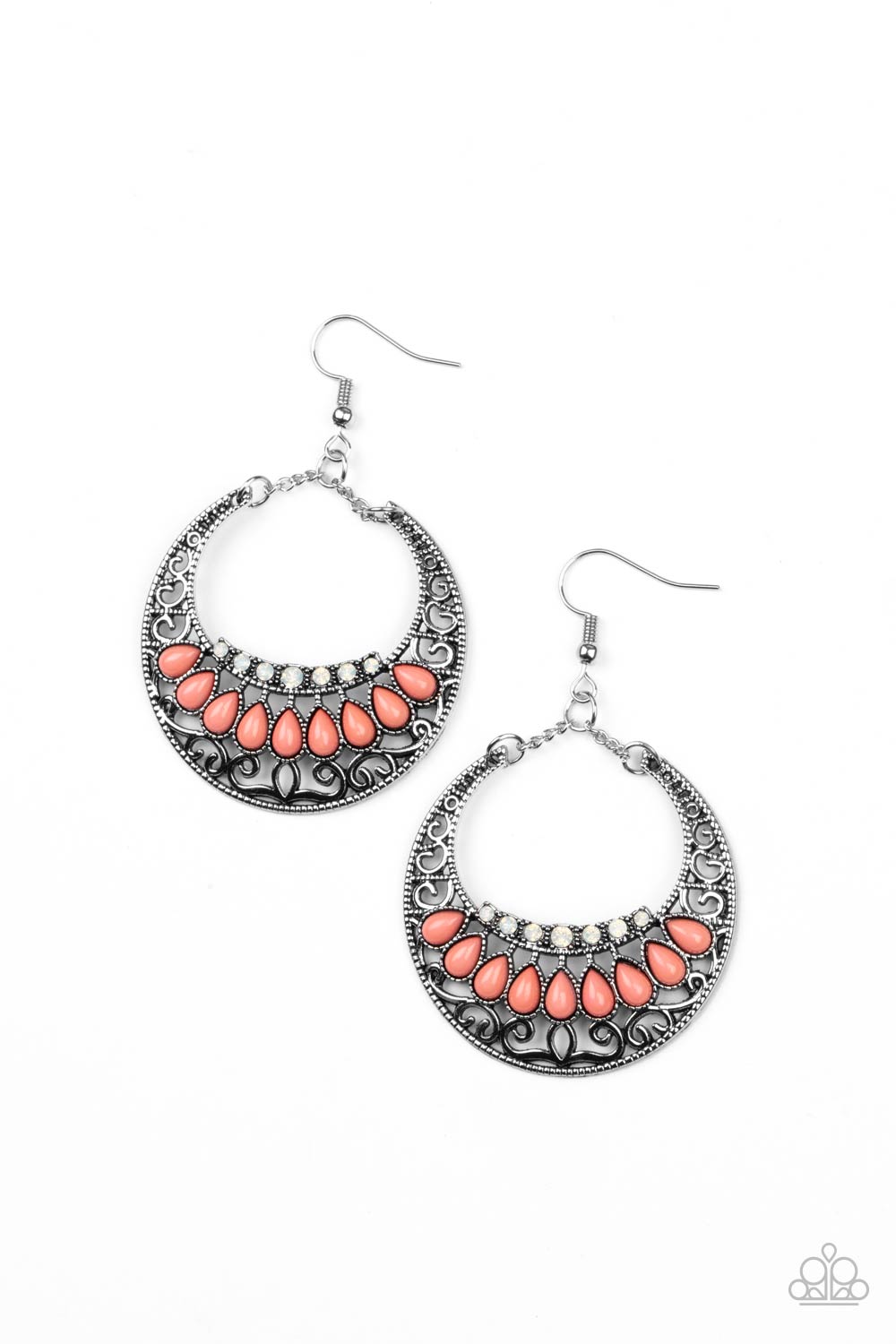 Paparazzi Accessories Crescent Couture - Orange Earrings - Lady T Accessories