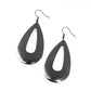Paparazzi Accessories Hand it OVAL! - Black Earrings - Lady T Accessories