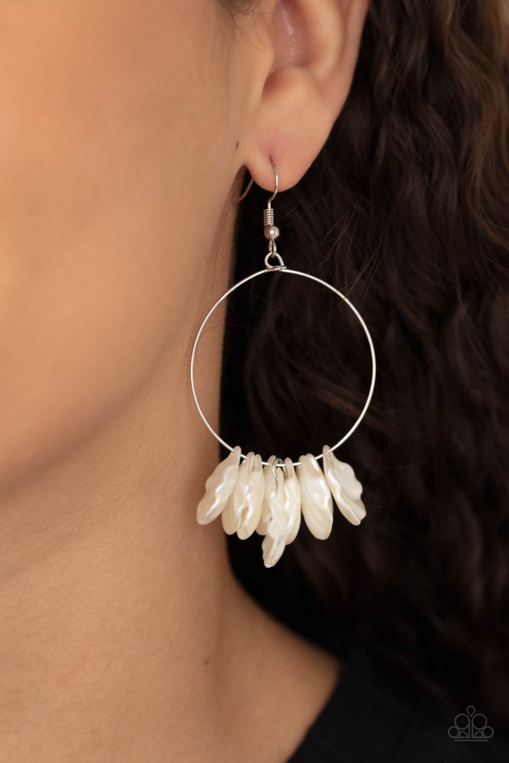 Paparazzi Accessories Sailboats and Seashells - White Earrings - Lady T Accessories