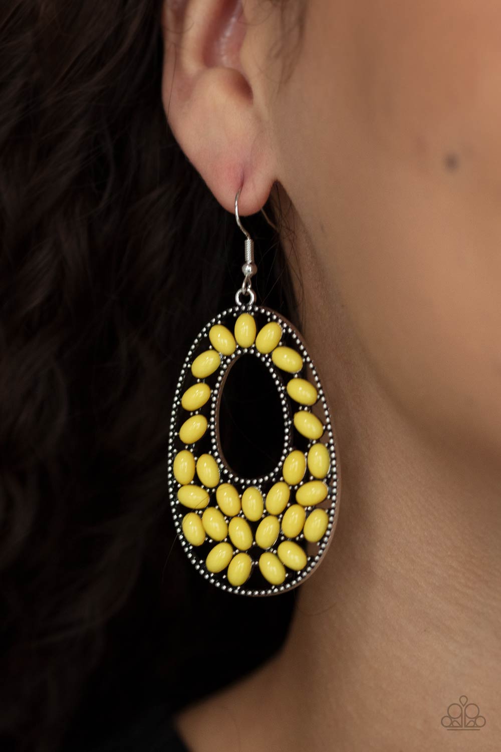 Paparazzi Accessories Beaded Shores - Yellow Earrings - Lady T Accessories