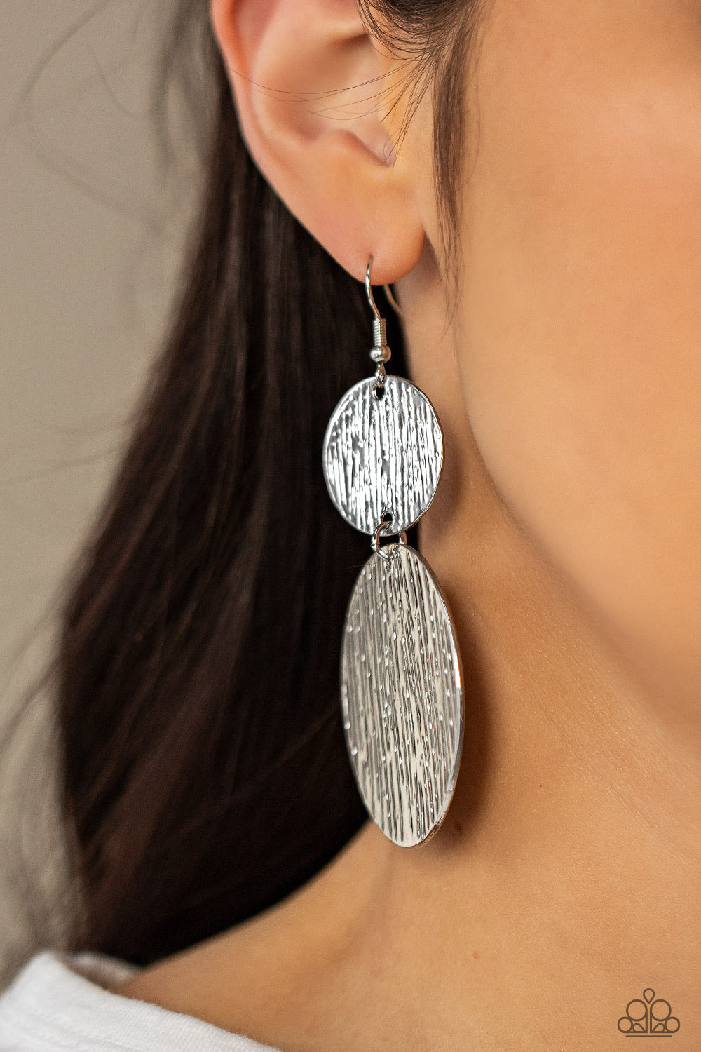 Paparazzi Accessories Status CYMBAL - Silver Earrings - Lady T Accessories