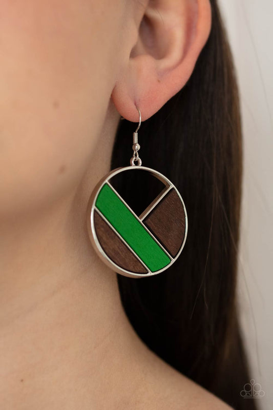 Paparazzi Accessories Dont Be MODest - Green Earrings - Lady T Accessories