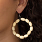 Paparazzi Accessories Living the WOOD Life - White Earrings - Lady T Accessories