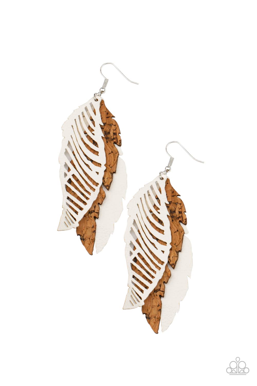 Paparazzi Accessories WINGING Off the Hook - White Earrings - Lady T Accessories