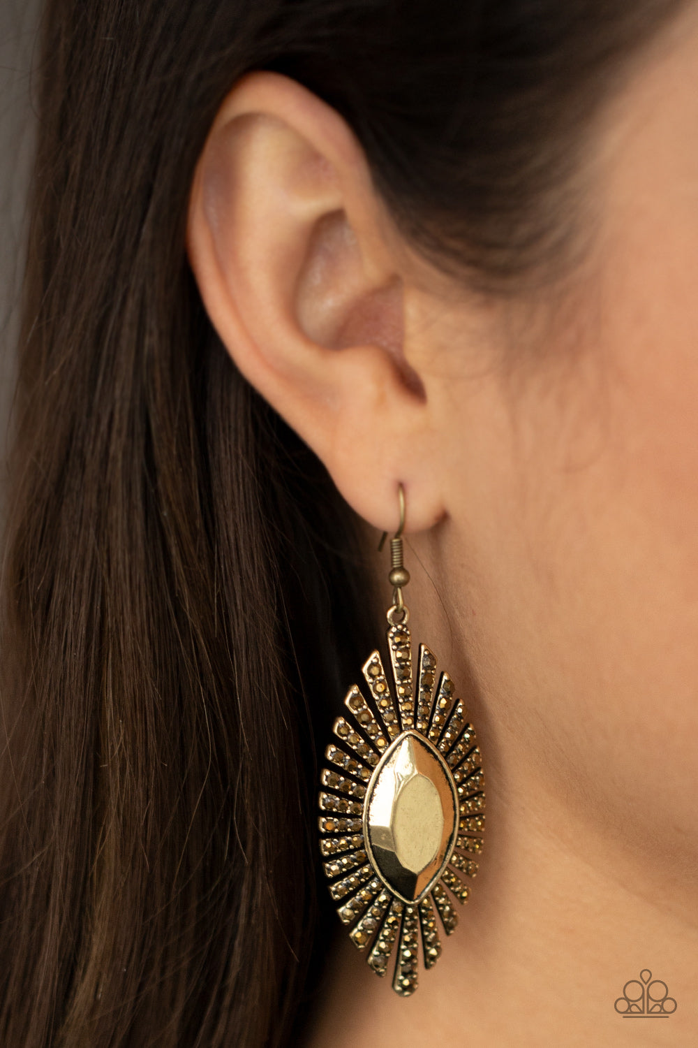 Paparazzi Accessories Who Is the FIERCEST of Them All - Brass Earrings - Lady T Accessories