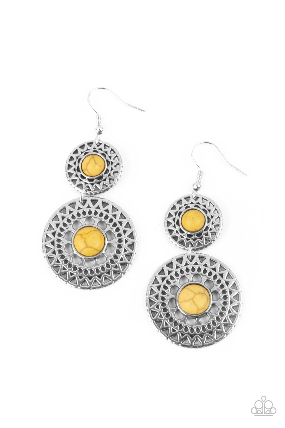 Paparazzi Accessories Sunny Sahara - Yellow Earrings - Lady T Accessories