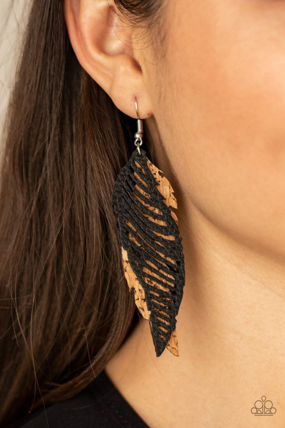 Paparazzi Accessories WINGING off the Hook - Black Earrings - Lady T Accessories