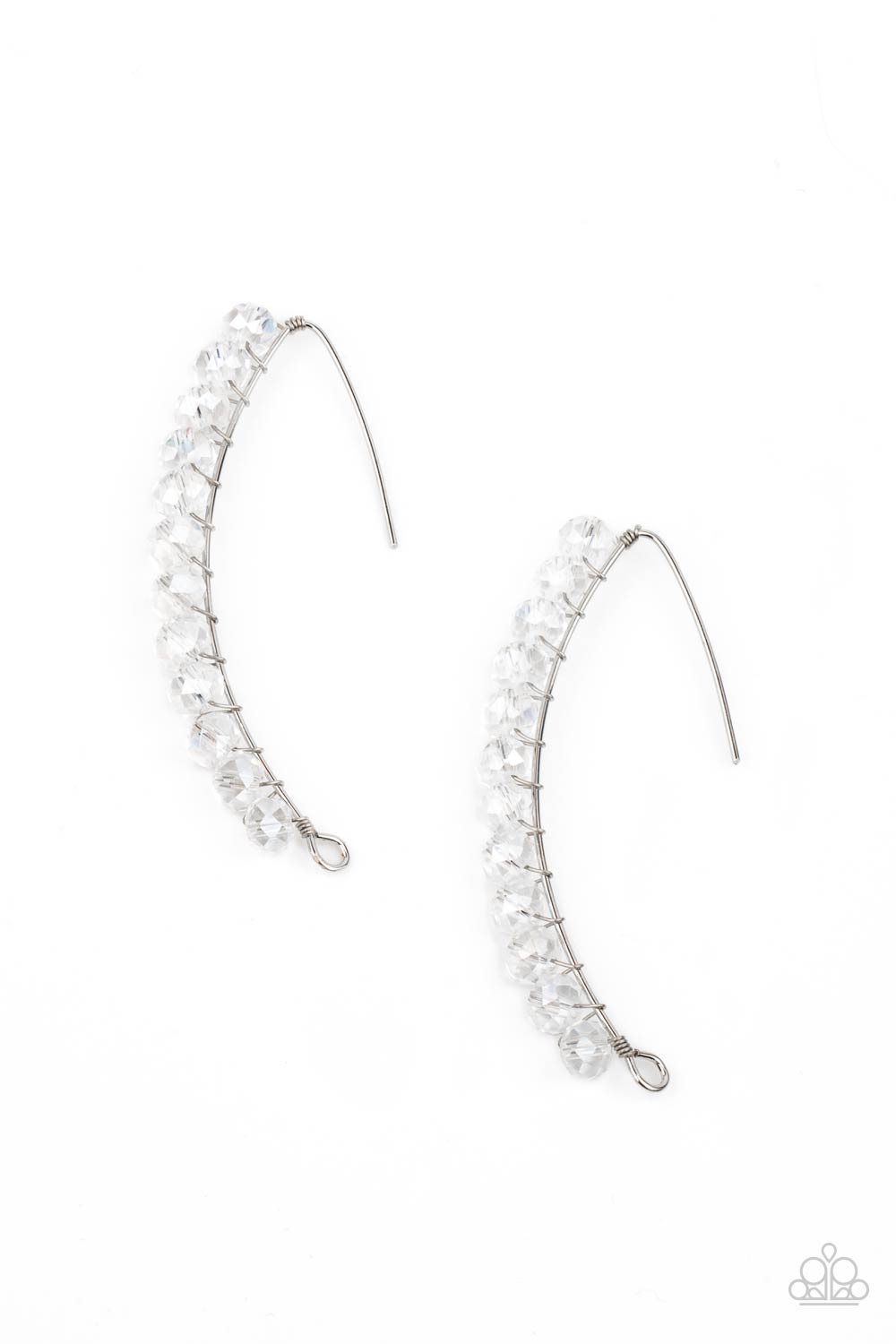 Paparazzi Accessories GLOW Hanging Fruit - White Earrings - Lady T Accessories