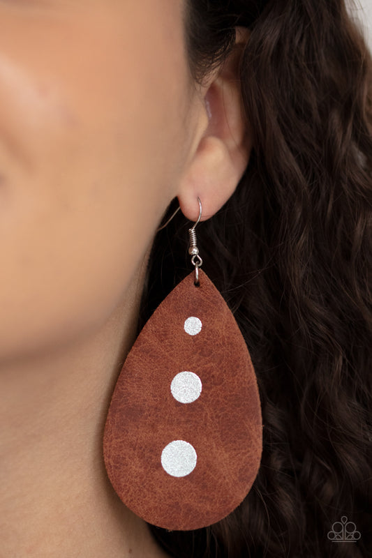 Paparazzi Accessories Rustic Torrent - Brown Earrings - Lady T Accessories