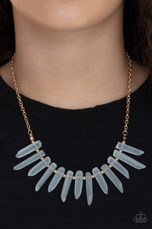Paparazzi Accessories Ice Age Intensity - Gold Necklaces - Lady T Accessories