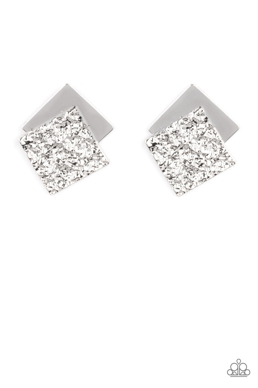 Paparazzi Accessories Square with Style - Silver Earrings - Lady T Accessories