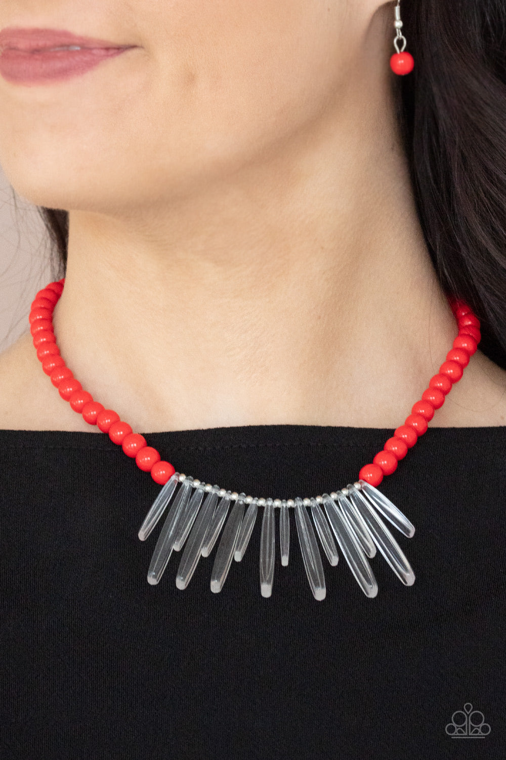 Paparazzi Accessories Icy Intimidation - Red Necklaces - Lady T Accessories