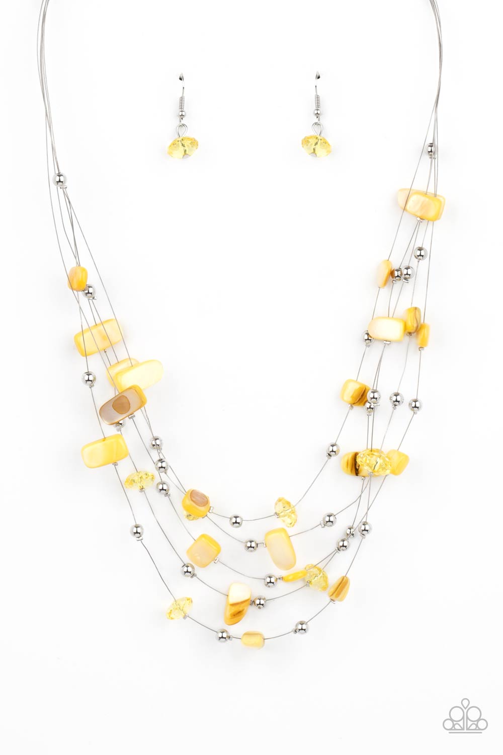 Paparazzi Accessories Prismatic Pebbles - Yellow Necklaces - Lady T Accessories
