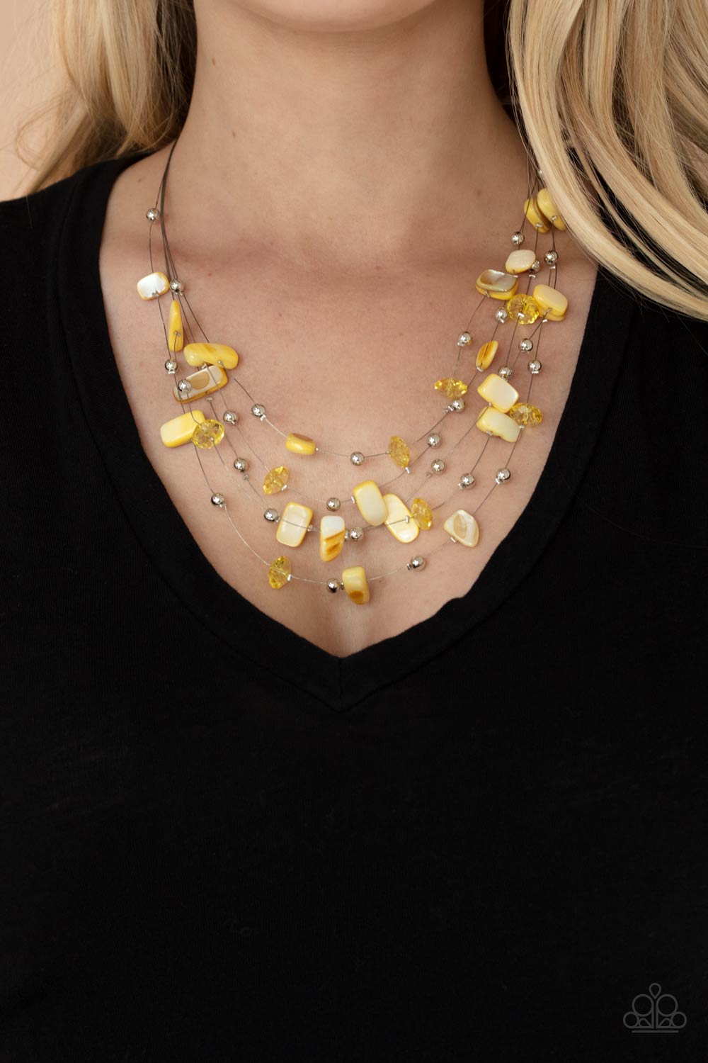 Paparazzi Accessories Prismatic Pebbles - Yellow Necklaces - Lady T Accessories
