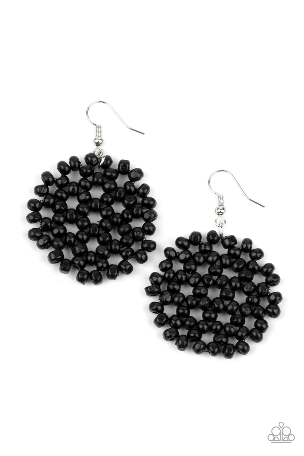Paparazzi Accessories Summer Escapade - Black Wood Earrings - Lady T Accessories