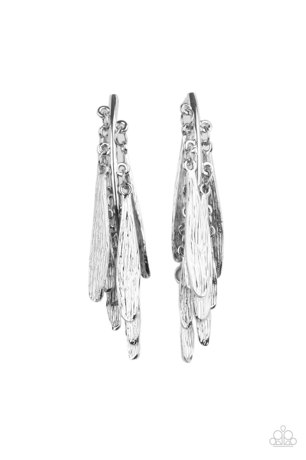 Paparazzi Accessories Pursuing the Plumes - Silver Earrings - Lady T Accessories