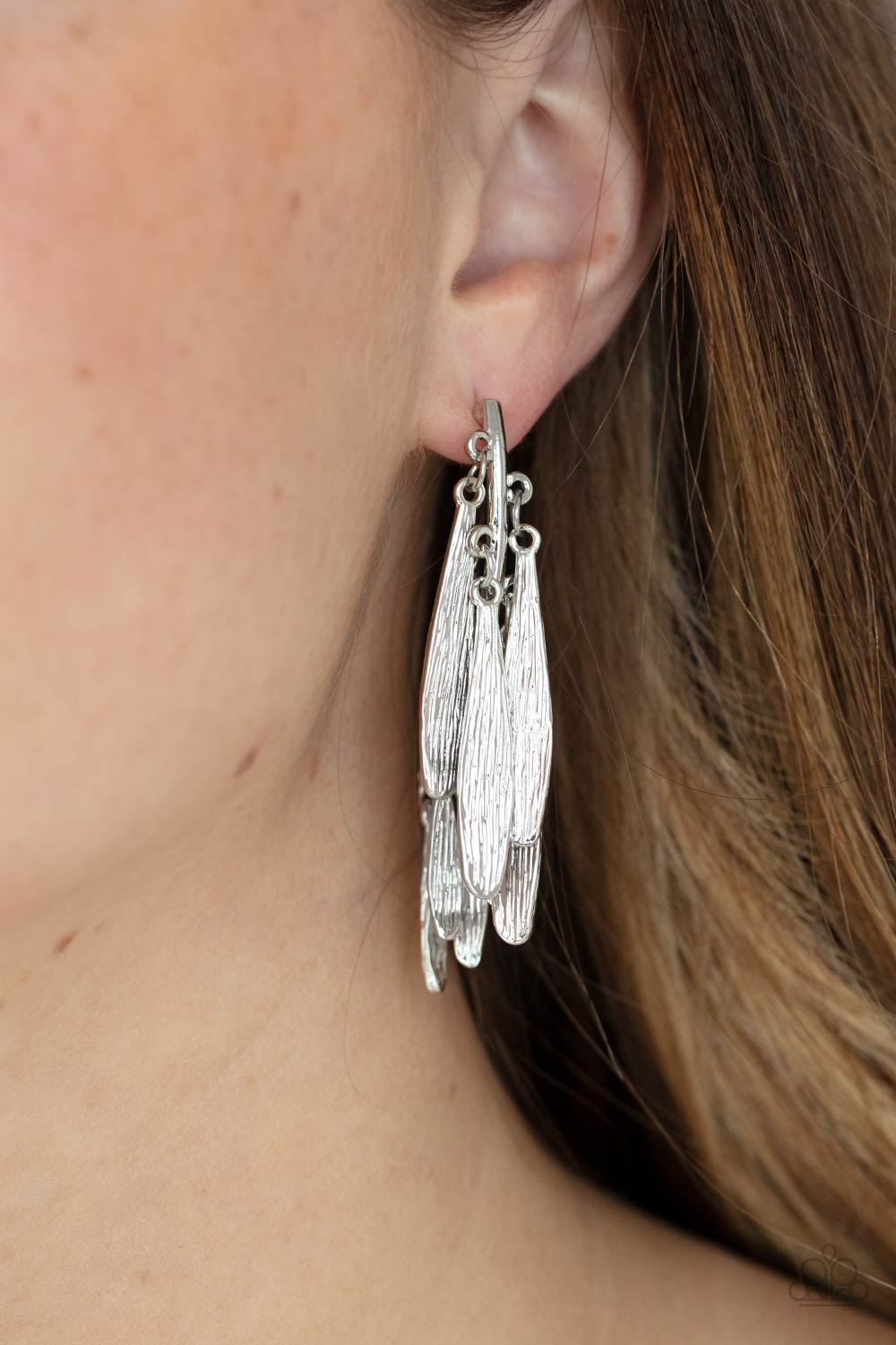 Paparazzi Accessories Pursuing the Plumes - Silver Earrings - Lady T Accessories