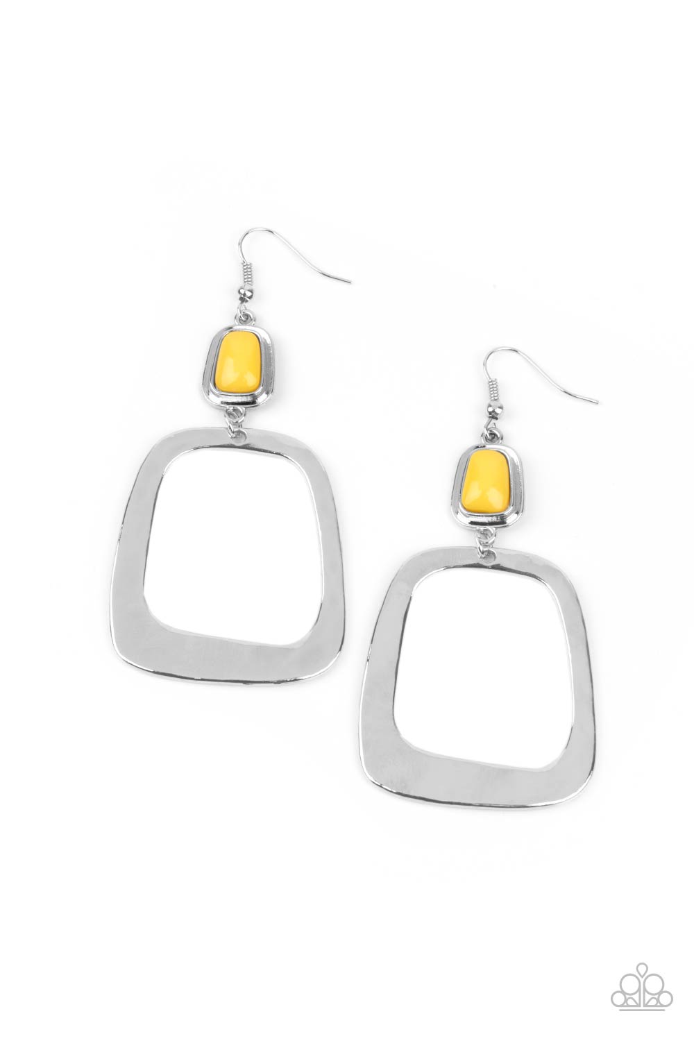 Paparazzi Accessories Material Girl Mod - Yellow Earrings - Lady T Accessories