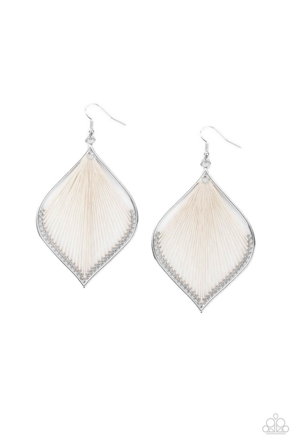 Paparazzi Accessories String Theory - White Earrings - Lady T Accessories