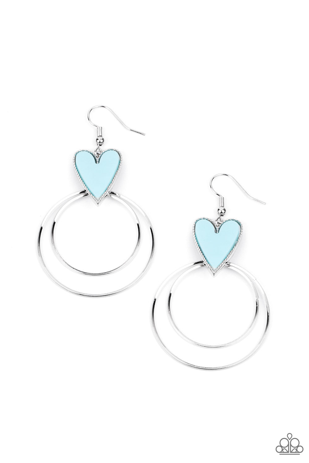 Paparazzi Accessories Happily Ever Hearts - Blue Earrings - Lady T Accessories