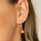 Stone Prairies - Orange Stone Necklaces a flared triangular orange stone is pressed into the center of a studded silver frame. A textured ring, dotted with a dainty orange stone, links to the top of the stone creating a dramatically earthy pendant at the bottom of a lengthened round mesh chain. Features an adjustable clasp closure.  Sold as one individual necklace. Includes one pair of matching earrings.  Paparazzi Jewelry is lead and nickel free so it's perfect for sensitive skin too!