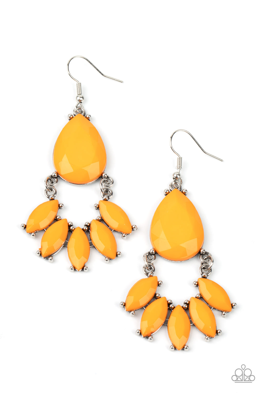 Paparazzi Accessories POWERHOUSE Call - Orange Earrings - Lady T Accessories