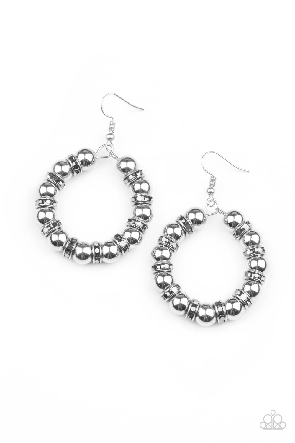Paparazzi Accessories Cosmic Halo - Silver Fishhook Earrings - Lady T Accessories