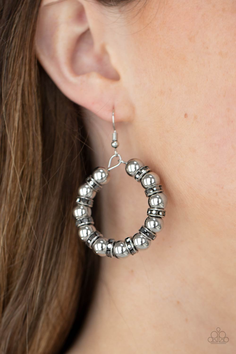 Paparazzi Accessories Cosmic Halo - Silver Fishhook Earrings - Lady T Accessories