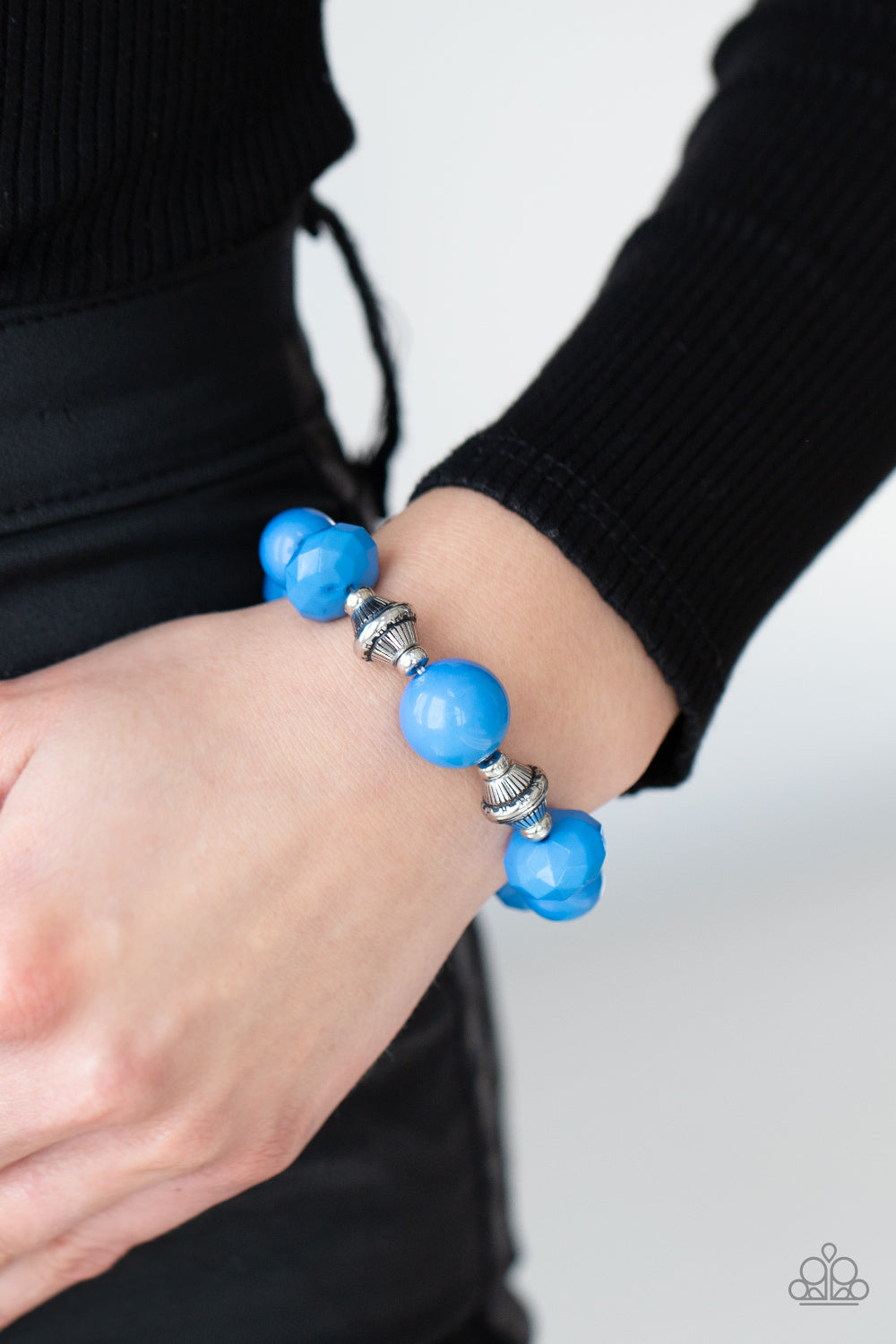Paparazzi Accessories Day Trip Discovery - Blue Stretchy Bracelets - Lady T Accessories