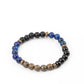 Paparazzi Accessories Petrified Powerhouse - Blue Urban Bracelets a collection of smooth round Lapiz and polished stones, punctuated by faceted antiqued brass beads, are threaded along a stretchy band and wrap around the wrist for an elementally earthy effect.  Sold as one individual bracelet.  Paparazzi Jewelry is lead and nickel free so it's perfect for sensitive skin too!