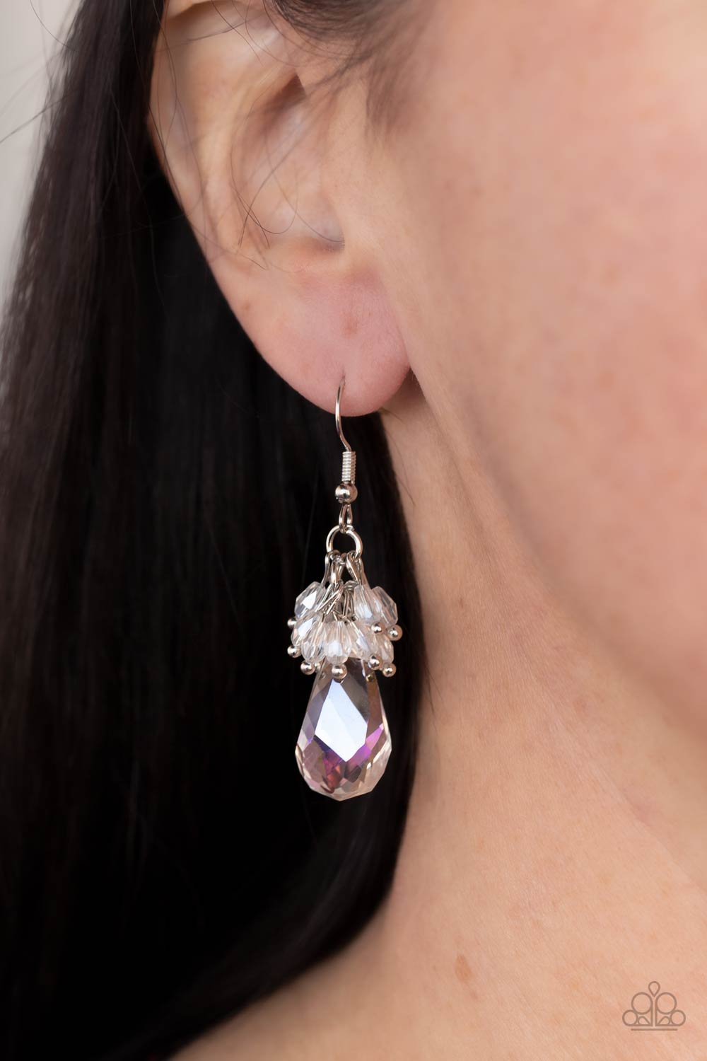 Paparazzi Accessories Well Versedin Sparkle - White Earrings - Lady T Accessories