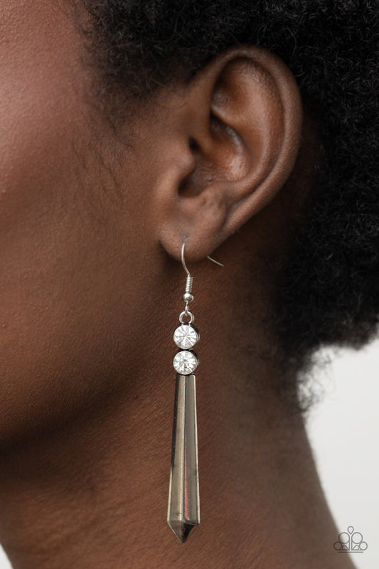 Paparazzi Accessories Sparkle Stream - Silver Earrings - Lady T Accessories